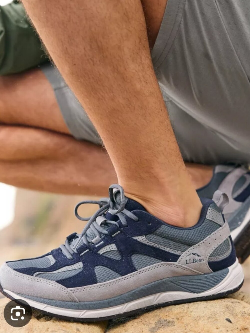 L. L. Bean Men's Comfort Walkers 2 Navy and Gray Athletic Sneakers